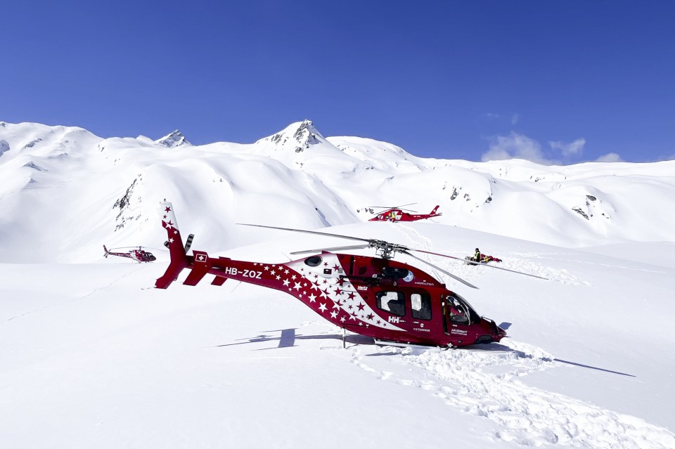 Three people have been killed in a helicopter smash in the Swiss Alps