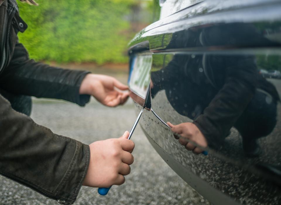 An anti-theft gadget can help stop your licence plates from being stolen (stock image)