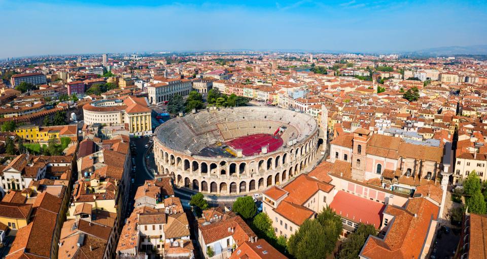 One of the best ways to see the Swiss Alps is flying from the UK to Verona