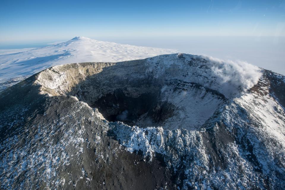 The mountain spews gas and steam, and occasionally 'volcanic bombs'