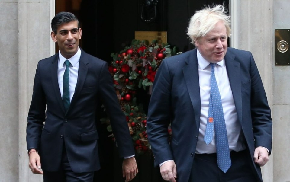 Mandatory Credit: Photo by Tayfun Salci/ZUMA Press Wire/Shutterstock (12625611bj) UK Prime Minister BORIS JOHNSON and Chancellor of the Exchequer RISHI SUNAK are seen outside 10 Downing Street during a photocall on Small Business Saturday which will take place on 4th December. Boris Johnson and Rishi Sunak at Small Business Saturday photocall in Downing Street, London, England, United Kingdom - 01 Dec 2021