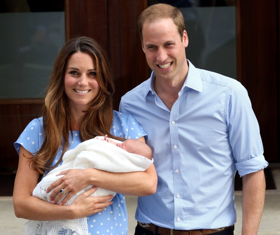 Prince William and Kate with their newborn son