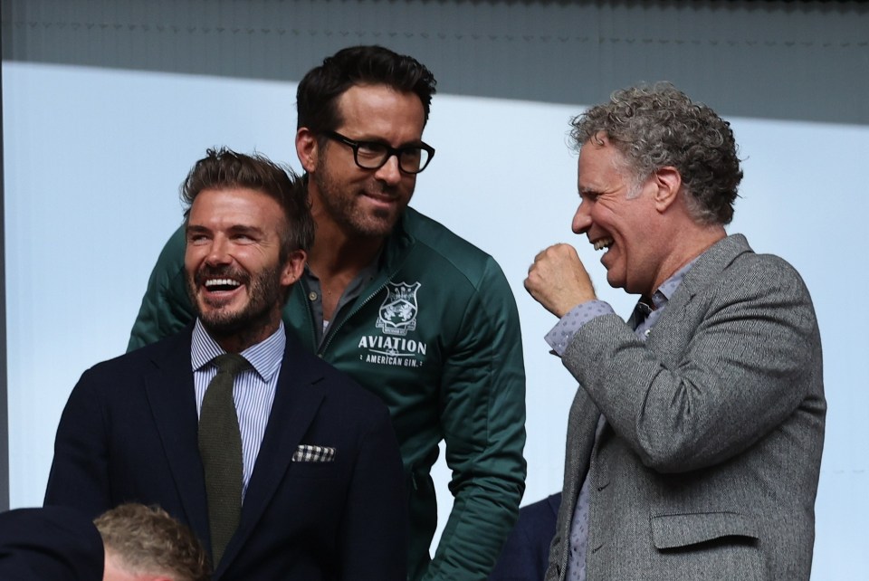 Will Ferrell (R) is among the stars that have visited the team in Wales