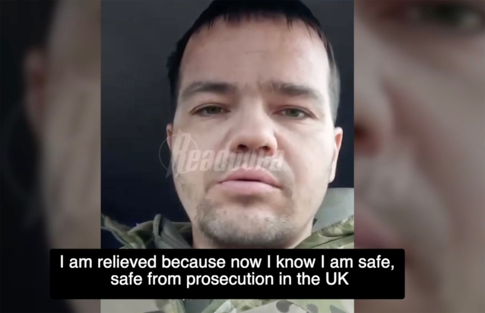 British “traitor” Aiden Minnis (left), 37 from Chippenham, who “hates” the UK and is  fighting against Ukraine, claims he has been granted a Russian passport by Vladimir Putin.