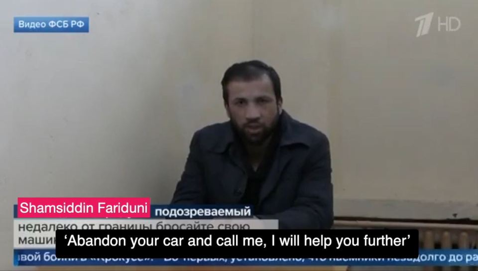 Fariddun, the shooting suspect who had his genitals electrocuted, gives a forced confession on Russian TV