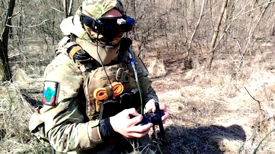 A Ukrainian drone operator guiding the suicide drones to their targets