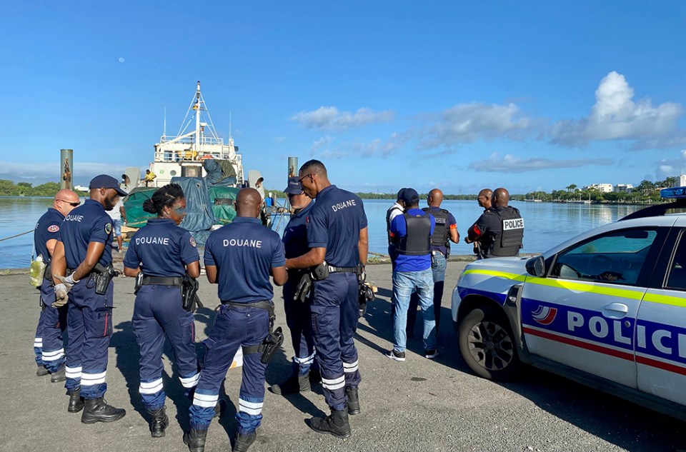 Police checks taking place in Guadeloupe during a huge multi-country operation which resulted in over 500 arrests