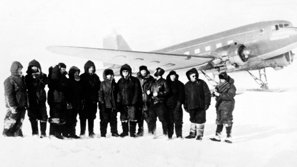 Scientists pictured at Russia’s Vostok research station in 1957