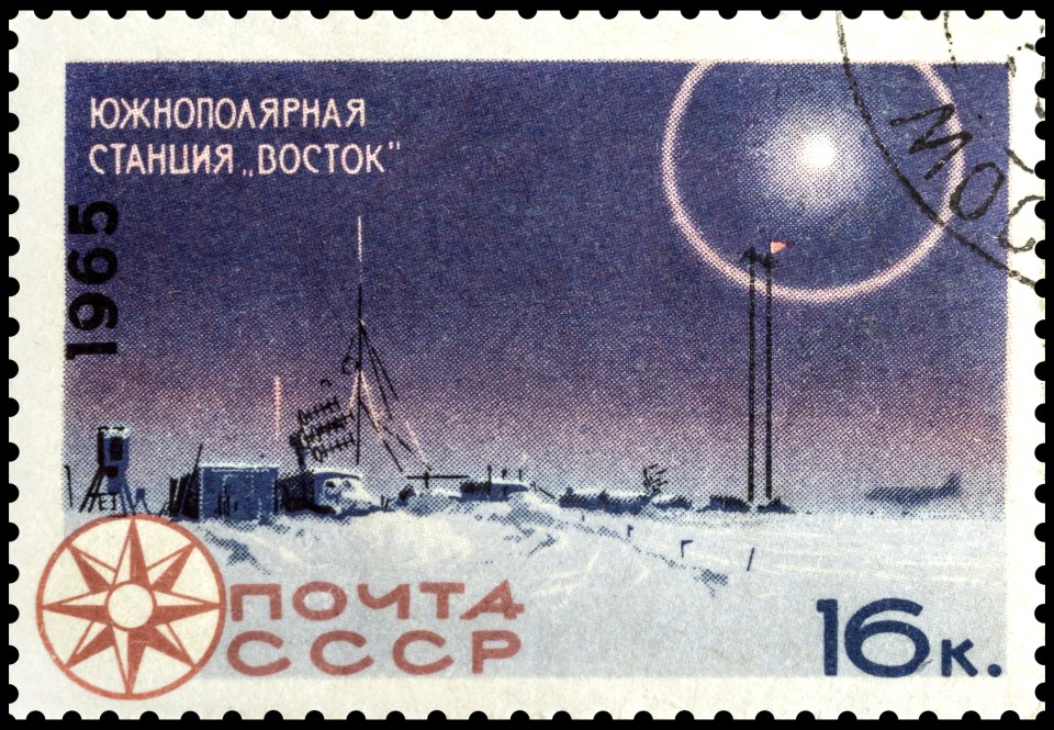 The stamp from 1965 illustrates what the USSR-owned based looked like