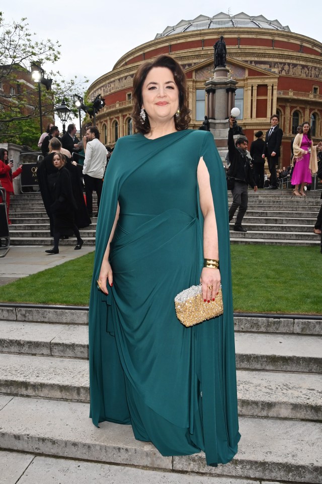 Gavin and Stacey star Ruth Jones looked worlds away from Nessa in a beautiful teal dress