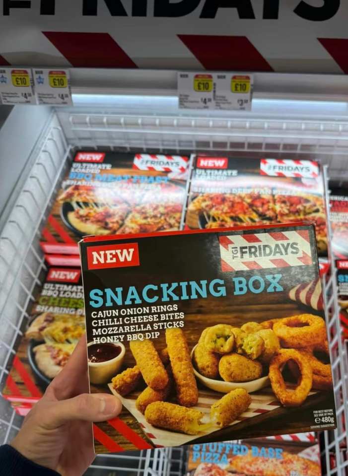 A TGI Fridays snacking box is available at Iceland