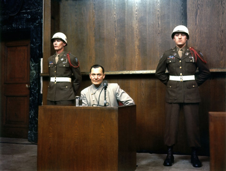 Göring at the International Military Tribunal during the 1946 Nuremberg trials