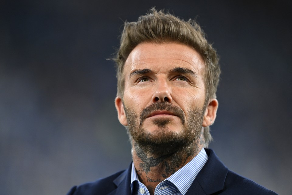 Inter Miami co-owner David Beckham looks on before the Concacaf Champions Cup quarter-final second-leg football match between Mexico's Monterrey and US' Inter Miami at the BBVA Stadium in Monterrey, Mexico on April 10, 2024. (Photo by YURI CORTEZ / AFP) (Photo by YURI CORTEZ/AFP via Getty Images)