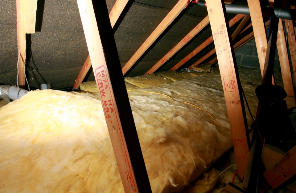 FILE PICTURE - Loft insulation. Millions of households are wasting around £500-a-year on energy bills because of inadequate, poor or aged insulation.  Experts analysing 21 million homes found 55 per cent only meet standards from 1976 or earlier  and lose more heat through poor wall cavity, loft and floor insulation and double glazing than modern regulations insist on today.  It emerged the percentage of properties with an insulation age of 2002 or younger has grown from eight per cent in 2022 to 18 per cent in 2024.  However, only 41 per cent have updated their properties to meet the standards set in the 70s.  But the average semi-detached homeowner could save up to £235 a year if they upgraded their cavity-walls, and a further £225 by having a well-insulated loft.