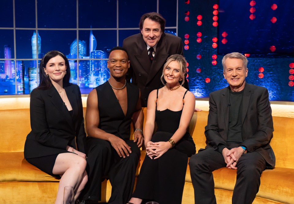 Aisling Bea, Johannes Radebe, Jonathan Ross ,Perrie Edwards, Frank Skinner Sergio Pizzorno & Kasabian on the ITV show