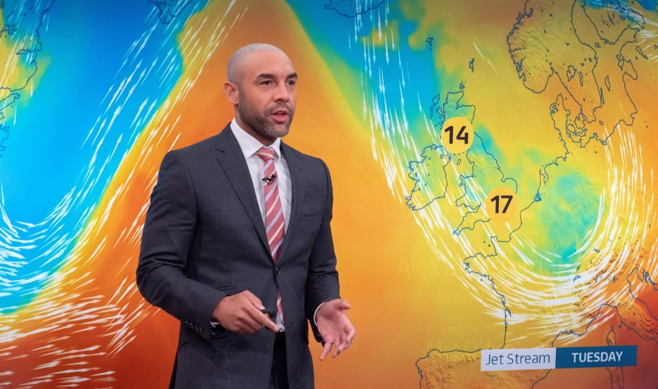 Alex Beresford is in the GMB weather presenter hotseat this week