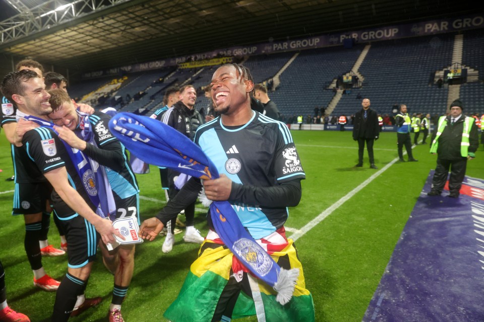 Fatawu, 20, also beamed as he celebrated on the pitch