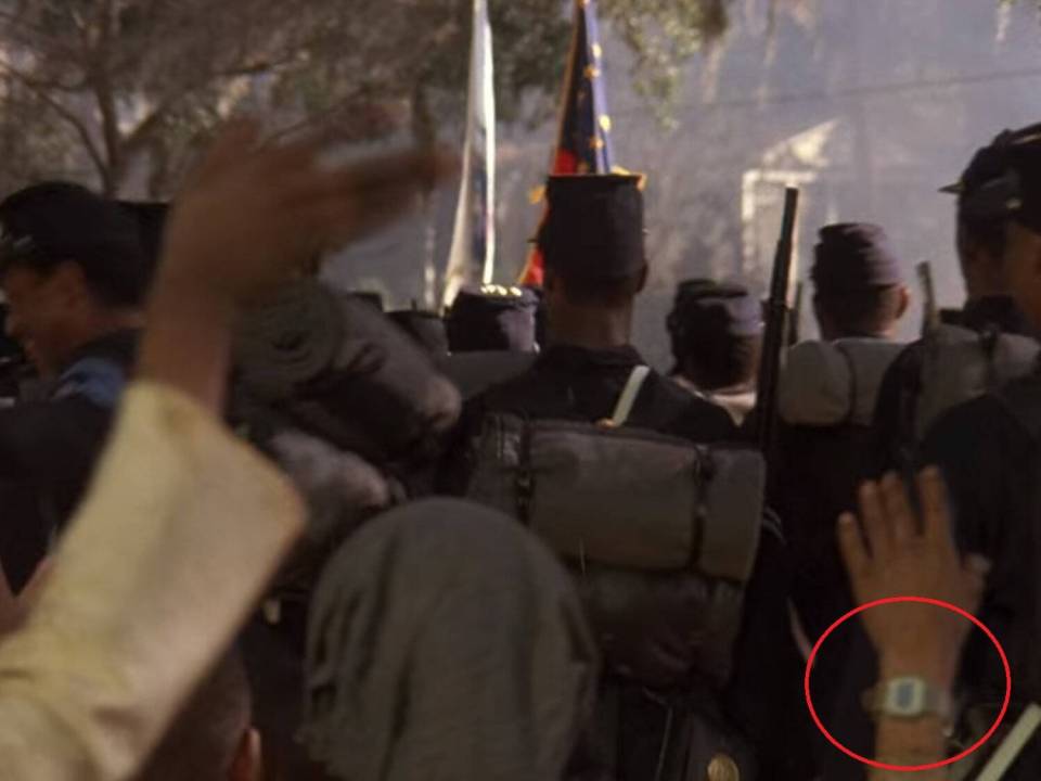 One soldier in the US Civil War can be spotted wearing a digital watch in 1989 film Glory