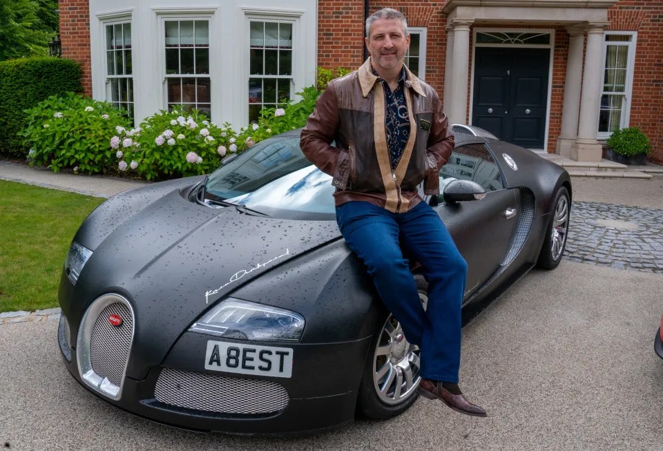 The self-made millionaire with his prized Bugatti