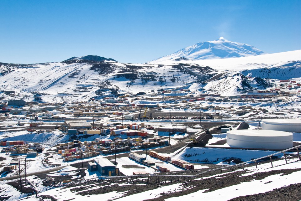 More than 56 nations claim sovereignty titles on Antarctica, including the US, whose McMurdo research base is pictured