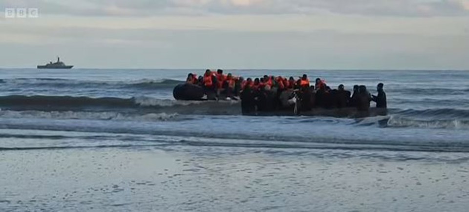 One of the many boats which left the French coast near Dunkirk this morning heading for Britain