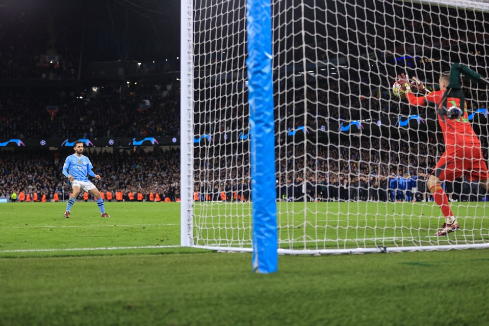 Bernardo Silva's penalty was easily saved by Andriy Lunin