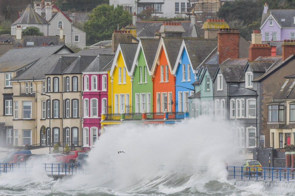 Waves crashing in Whitehead on Saturday