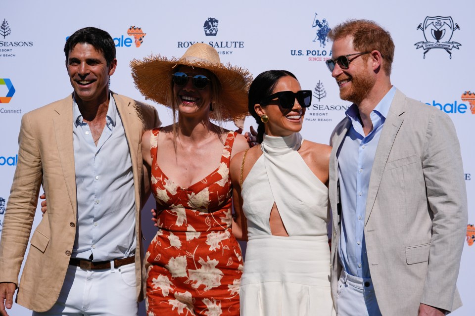 Prince Harry and Meghan with Argentine professional polo player Nacho Figueras and wife Delfina Blaquier on Friday