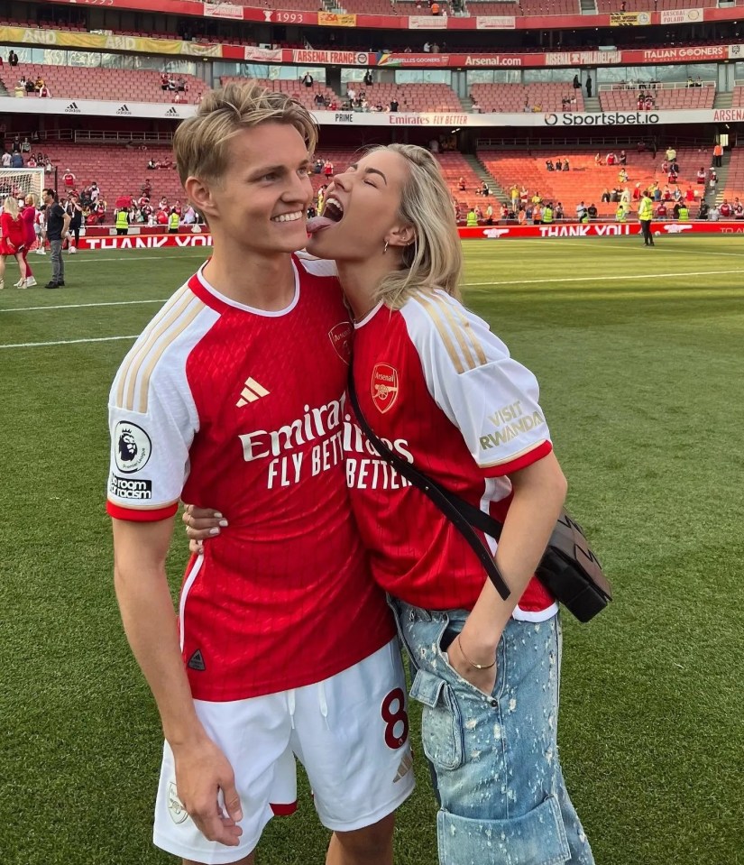 Arsenal’s Martin Odegaard and Helene Spilling began dating last season