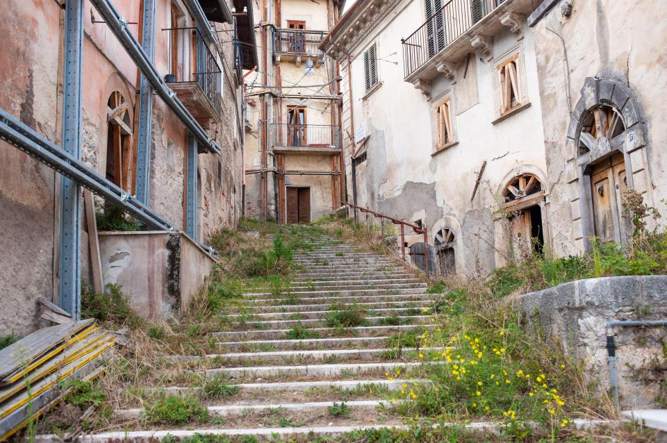 The town has remained untouched since the devastating earthquake in 2009