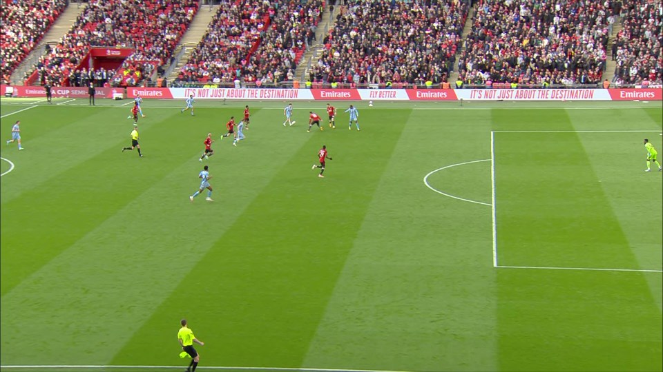 This was the offside that saw Coventry's dramatic late goal disallowed