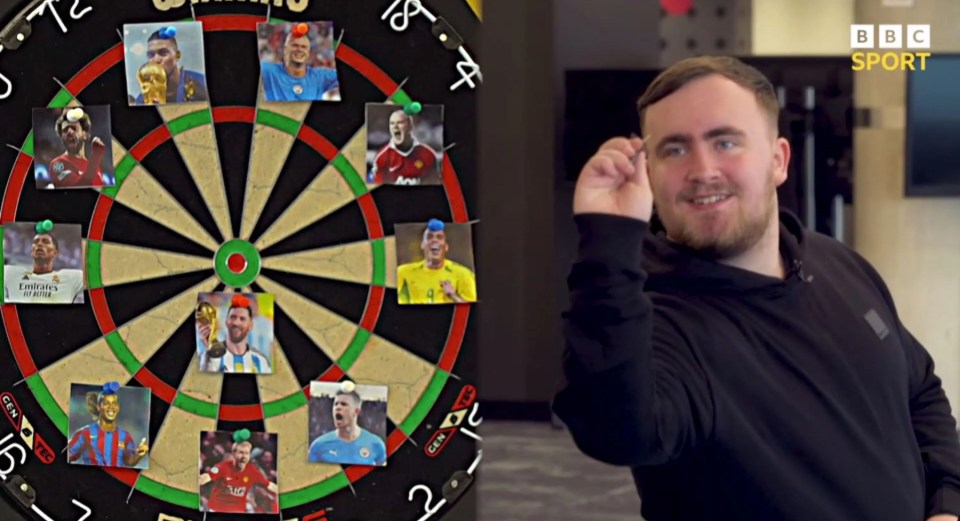 Luke Littler missed THREE darts when selecting Lionel Messi as second place