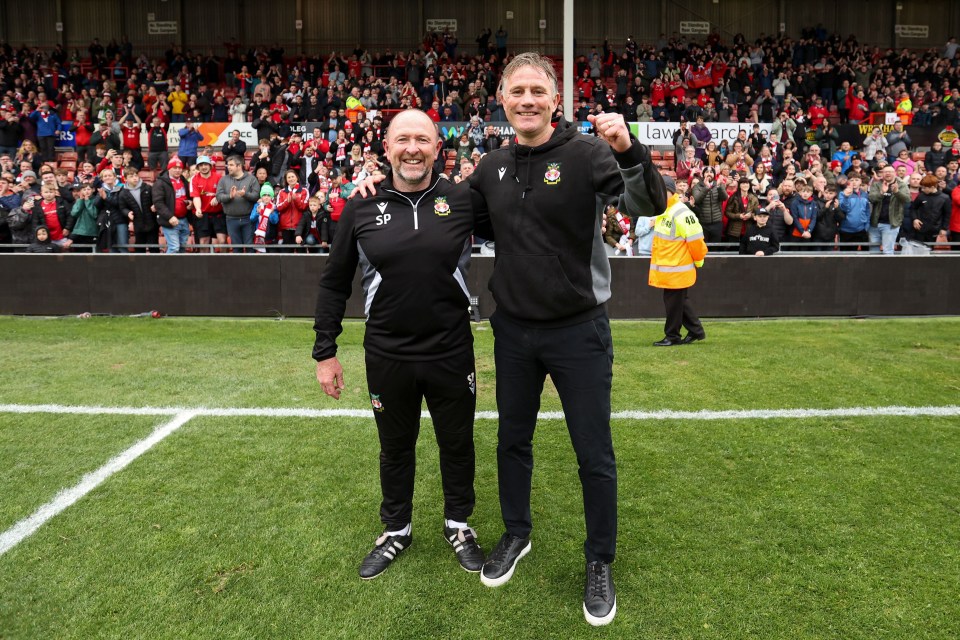 Manager Phil Parkinson, right, has been key to Wrexham’s success