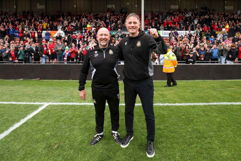 Manager Phil Parkinson, right, has been key to Wrexham's success