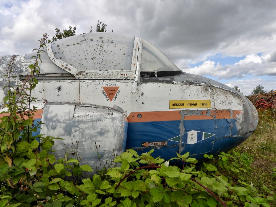 The other dormant craft slowly being reclaimed by nature is a Hunting Jet Provost training aircraft