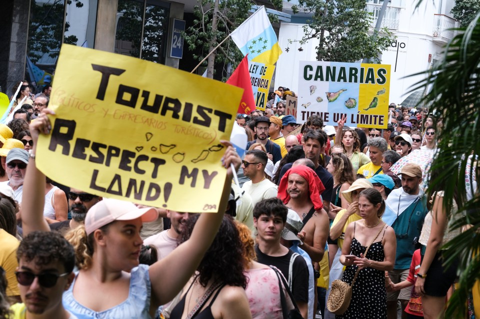 Thousands took to the streets in Tenerife with demands to crackdown on tourism influx