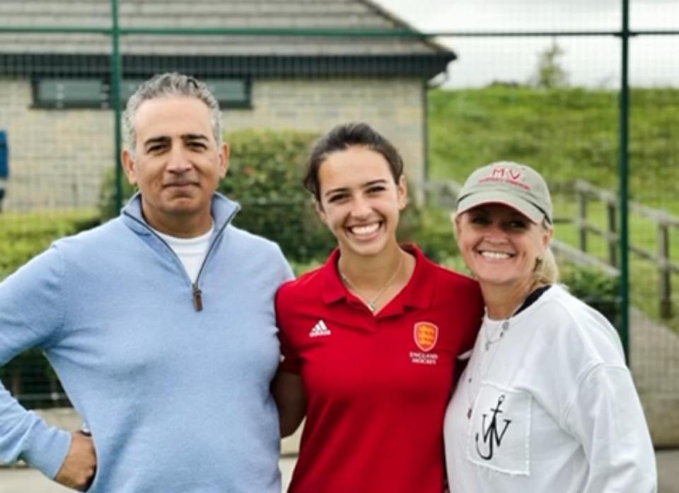 Brave Grace with her parents Sinead and Sanjoy