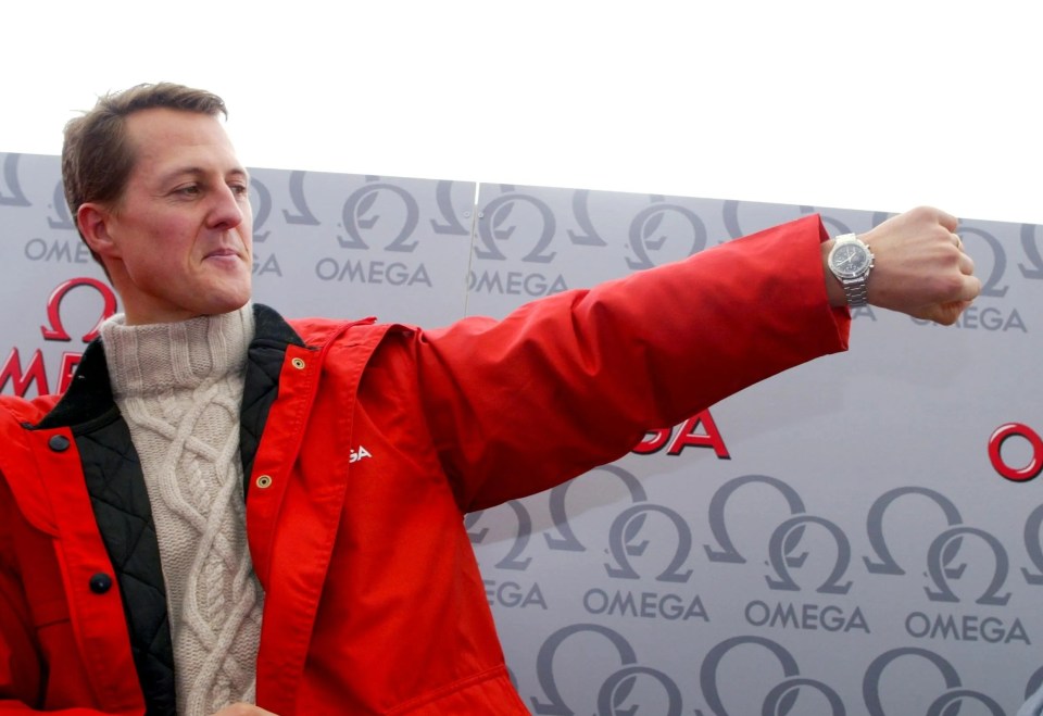 Schumacher is pictured at the bobsleigh world championship in Saint Moritz, Switzerland in 2002