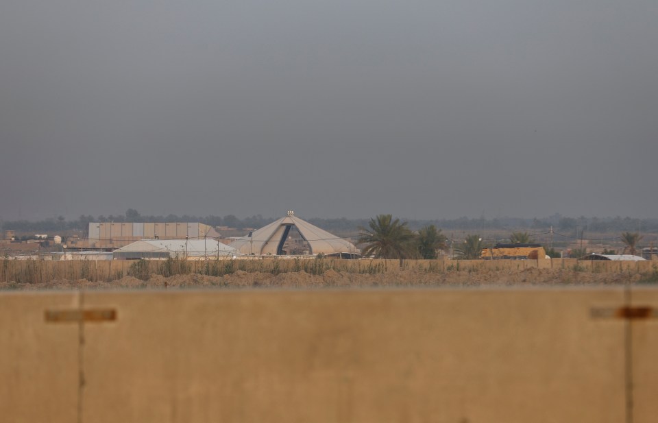 A general view shows the Kalso military base south of Baghdad