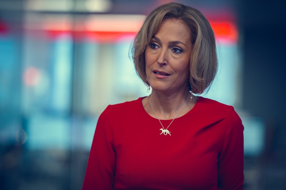 Gillian Anderson transformed into former BBC anchor Emily Maitlis for the role