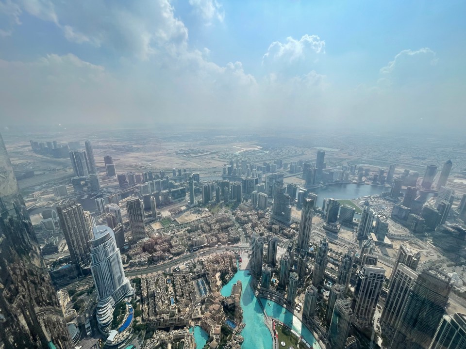 A view of Dubai from the huge Burj Khalifa