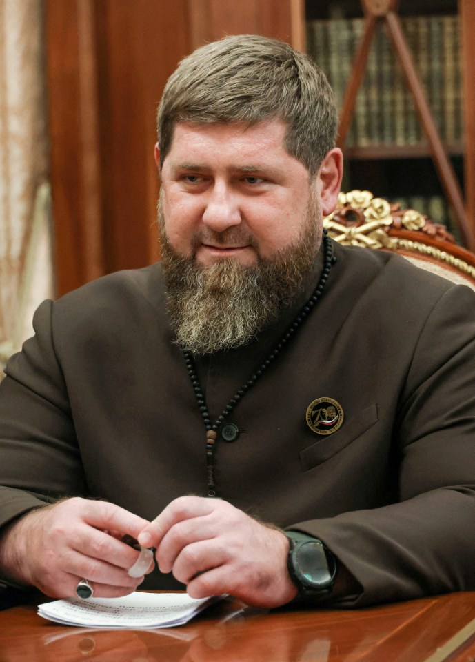 Pictured in March last year, Kadyrov appears to look more swollen