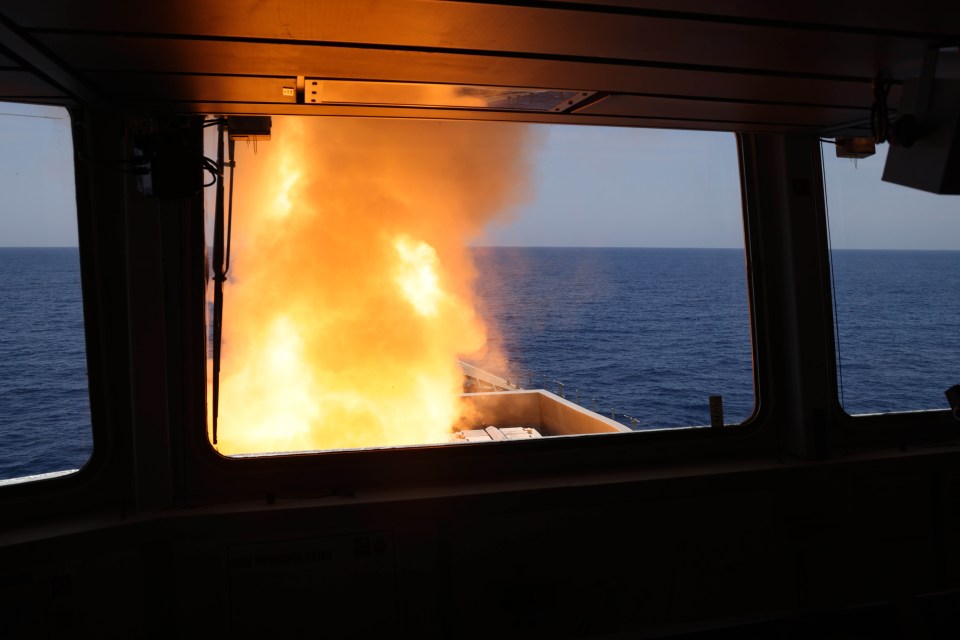 The warship used her world-class Sea Viper missile system to shoot down the missile targeting a merchant vessel