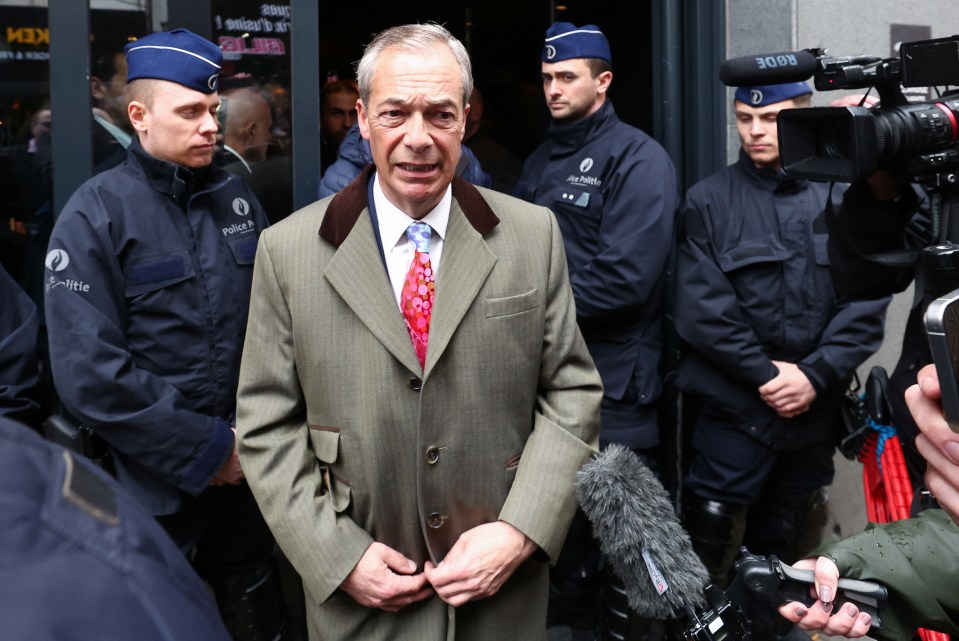 Farage spoke to media after cops arrived