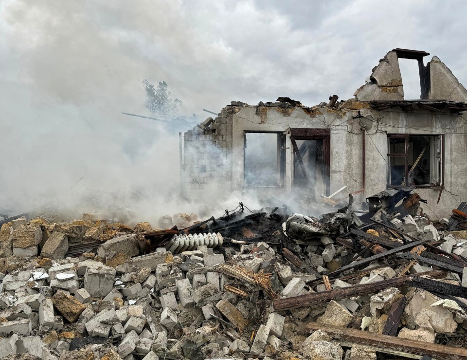 The ruins of a house destroyed by a Russian rocket in Odessa, southern Ukraine