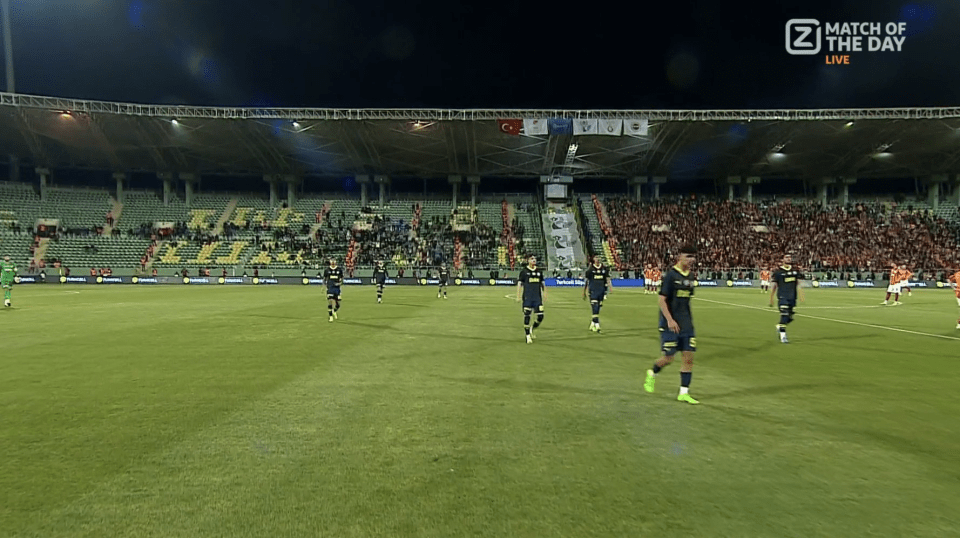 Fenerbahce players stormed off the pitch in protest