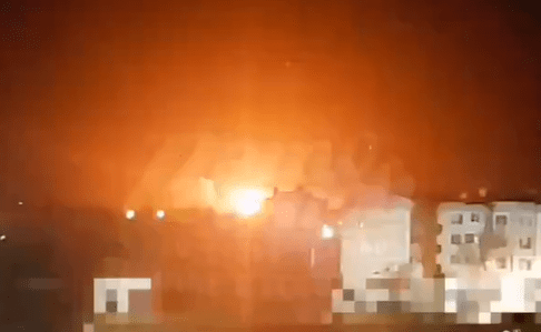 Footage of the huge onslaught last night as explosions filled the sky