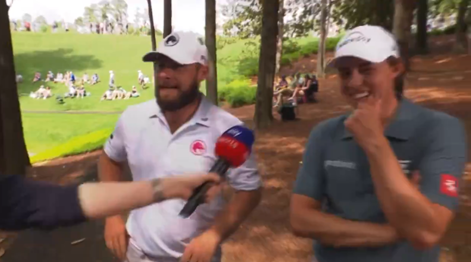 Matt Fitzpatrick could not help but crack a laugh at his Ryder Cup pal