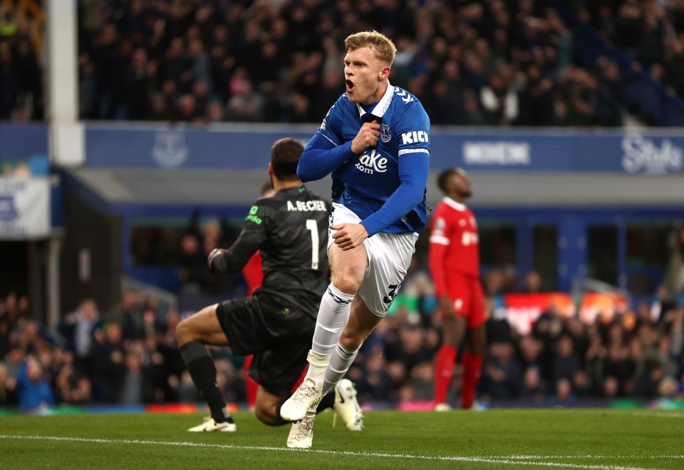 Jarrad Branthwaite opened the scoring for Everton