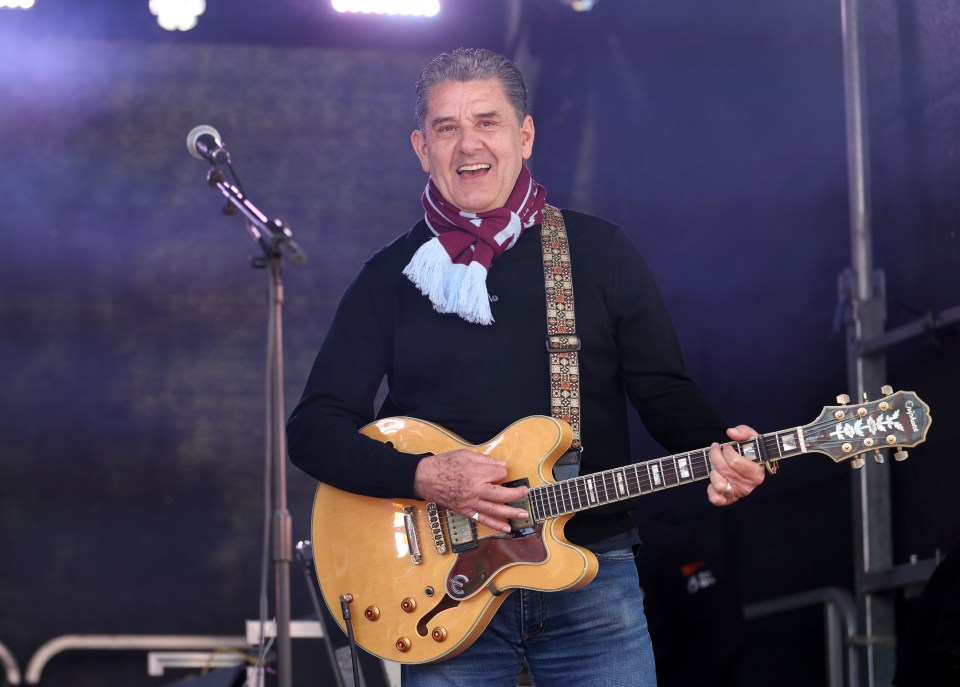 Former Aston Villa manager John Gregory was playing guitar for fans outside Villa Park today